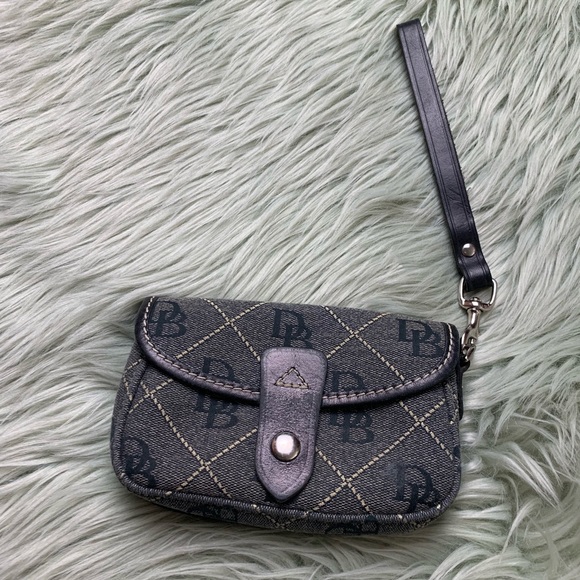 Dooney & Bourke Handbags - Dooney & Bourke Grey Canvas Mini Wristlet